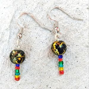 Unique Retro Disco Festival Beaded Earrings